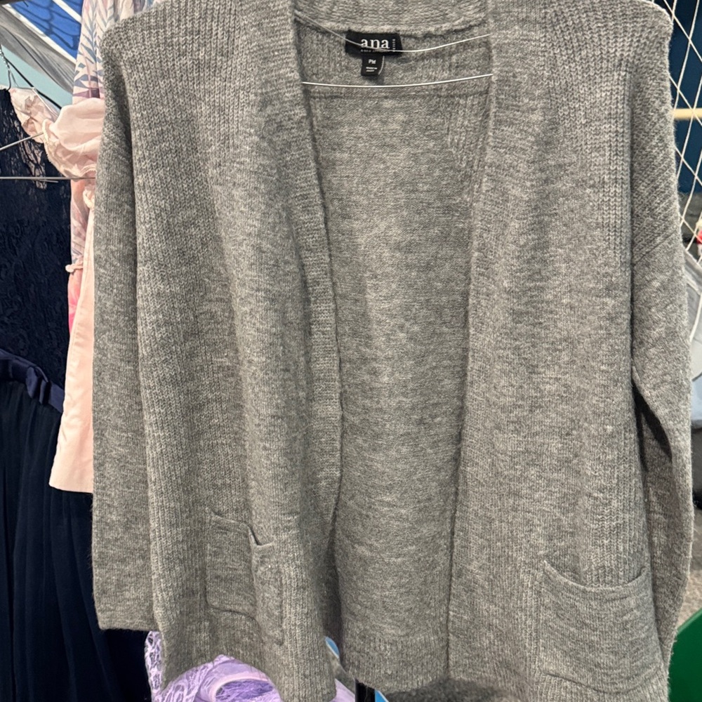 a.n.a Women's Open Front Gray Cardigan